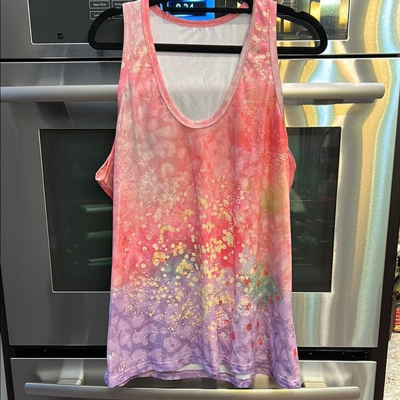 Vibrant Pink and Purple Abstract Sleeveless Tank Top‎ - Picture 1 of 3